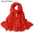 thumbnail image 2 of Cotton linen scarf wide linen wrap cape plain scarf, 2 of 5