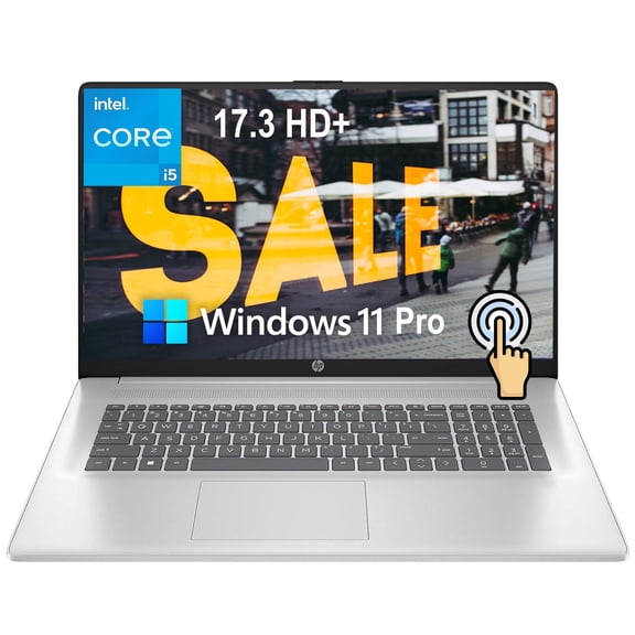 HP 17 inch Business Laptop, 17.3" HD  Touchscreen, Intel Core i5-1335U, 8GB RAM 512GB SSD, Webcam, Backlit KB, Wi-Fi 6, HDMI, Windows 11 Pro, Silver