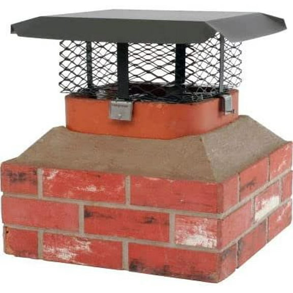 HY-C Small 3/4" Mesh Shelter Adjustable Clamp-On Galvanized Steel Single Flue Chimney Cap- SCADJ-S