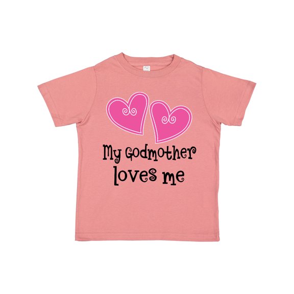 Inktastic My Godmother Loves Me Hearts Girls Toddler T-Shirt