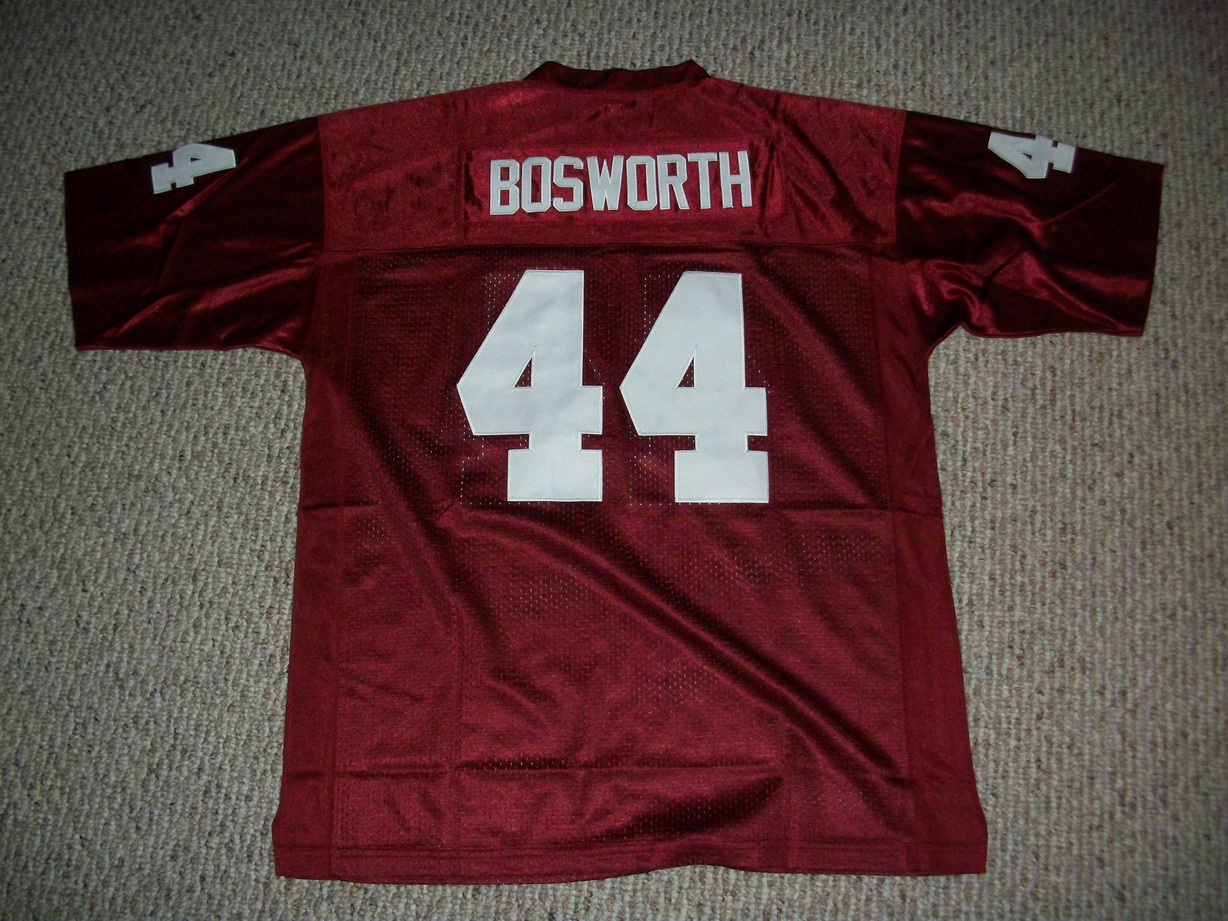 Unsigned Brian Bosworth Jersey 44 NCAA Custom Stitched Burgundy Football NEW No Brands Logos Sizes S 3XLs