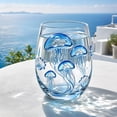 thumbnail image 4 of BiFandian Artisanal Ocean Animals Glassware, Stemless Handcrafted Marine Design Drinking Glass, Coastal Home Decor for Beach House, Kitchen Bar, Oceanside Living Gift, 4 of 7