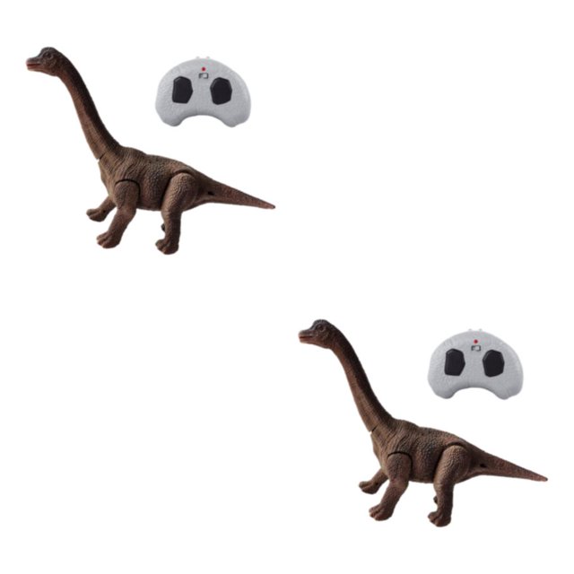 Wweixi Engaging and Realistic Kids RC Dinosaur with Educational Roaring Sounds and 360 Rotation Stunt Brachiosaurus 2Set