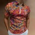 thumbnail image 2 of Mola De Panama Turtle Men Zipper T-shirt Summer Casual Short Sleeve T-shirt Top, 2 of 7