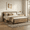 Gray&Retro, variant on Upholstered Platform Full Bed Frame with Headboard, Sturdy Wooden Slats, Noise-Free, No Box Spring Needed, Easy Assembly, Modern Bedroom Furniture - Full, Beige