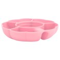 thumbnail image 4 of 5 Grid Silicone Divided Serving Tray Snack Divider Divided Container Round Serving Platter for 40oz Cup Pink, 4 of 5