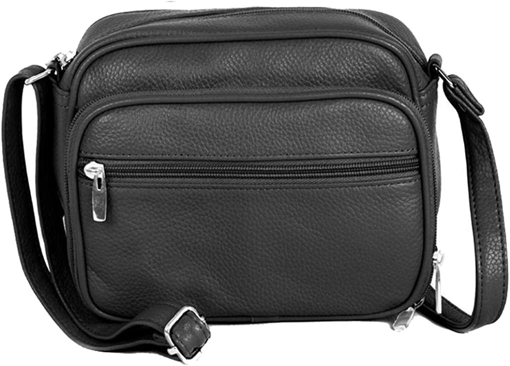 Cowhide Leather Womens Shoulder Purse Small Cross Body Organizer Bag