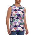 thumbnail image 2 of Pofeuu Plaid Flamingo Print Men's Muscle T-Shirt, Sleeveless, Muscle Tank, Classic Muscle Tee Top For Men Casual Sleeveless Muscle T-Shirt Trendy Clothes-Large, 2 of 7