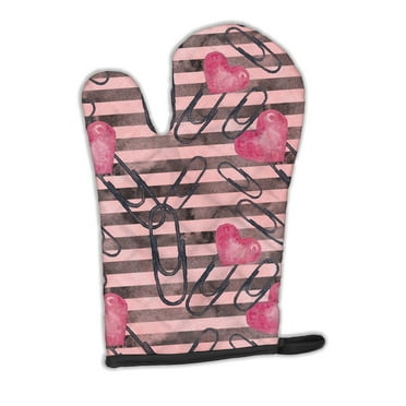 Caroline's Treasures Watercolor Heart Paper Clips Oven Mitt