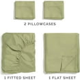 thumbnail image 4 of CGK Linens 4-Piece 400 Thread Count Cotton Sheet Set - Queen Size 100% Cotton Sateen Bed Sheets Fits 18"-24" Mattresses, Sage Green, 4 of 7