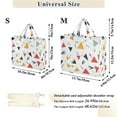 thumbnail image 2 of FORMRS Womens Corduroy Tote Bag Crossbody Shoulder Handbag with Pocket, Colorful Triangles, 2 of 7