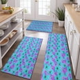 thumbnail image 2 of Daisy Flower Blue Blooms Pattern Kitchen Rugs Sets Of 3,Kitchen Runner Rugs Non Skid Washable,Decorative Kitchen Floor Mats for Kitchen,Sink,Laundry,17"x30"+ 17"x47" + 17"x59", 2 of 6