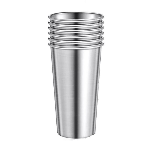 Vasos Acero Inoxidable 500 ml Para Cerveza 6 Pzs, plata