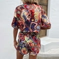 thumbnail image 5 of Aoujea 2 Piece Outfits for Women Plus Size Women's Fashion Printed T-shirt Round Neck Short Sleeve Shorts Set Two Piece Summer Sets, 5 of 5