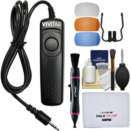 Camera Shutter Speed Vivitar RS-60E3 Remote Shutter Release for Canon DSLR Cameras with Flash Diffusers + Cleaning Kit ()