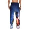 thumbnail image 3 of Balery Men'S Lantern On Snow With Christmas Pants,Sleepwear Pants,Pajama Pants,Pj Bottoms Drawstring And Pockets-Large, 3 of 9
