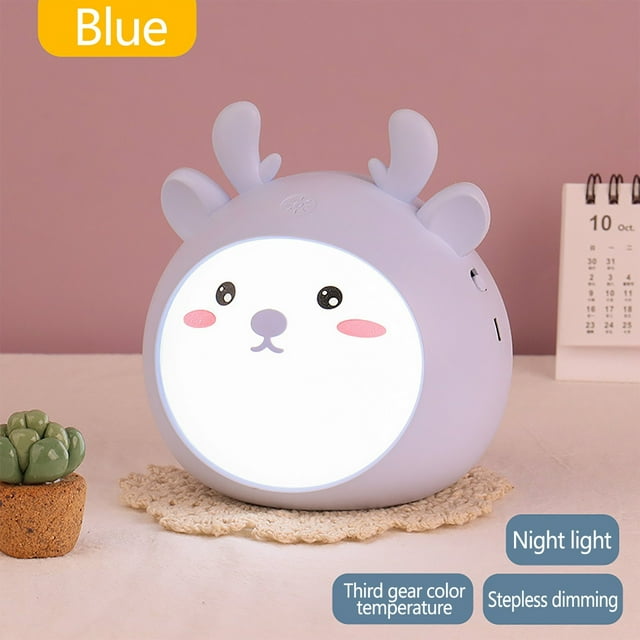 Up to 65% Off Mini Deer LED Night Light Stepless Dimming Learning Reading Eye Protection Light Student Dormitory USB Rechargeable Bedroom Bedside Night Light Gift School Supplies for Girls