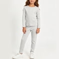 thumbnail image 2 of BLVB 1T-12Y Toddler Kids Girls Boys Soft Comfy 2PCS Set Long Sleeve Plain Shirts and Pants Sets Cotton Sleepwear Lounge Pajama Sets(Gray,1-2 Years), 2 of 5