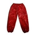 thumbnail image 5 of GBSYEWXS Kids Little Girls Trousers Outdoor Trendy Elastic Waist Casual Straight-Leg Sequins Red Pants Size 9-10 Years, 5 of 9