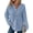 Light Blue, variant on Mengpipi Women's Tops Fall Spring Long Sleeve V-Neck Waffle Knit Hooded Button Front Loose Casual Cardigan S-2XL