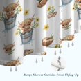 thumbnail image 6 of White Highland Cow Bucket Flower Pattern Shower Curtain 72"x72" ,Bathroom Decorative Shower Curtains Set with 12 Hooks,Modern Waterproof Washable Shower Curtain, 6 of 6