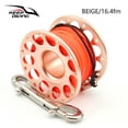 thumbnail image 3 of Mantenga el carrete de buceo de buceo Reel portátil Color sólido Poliéster Reeles Pesca de Freeado Accesorios submarinos con gancho de doble extremo Beige Pink 30m seitruly OD003289-15, 3 of 7