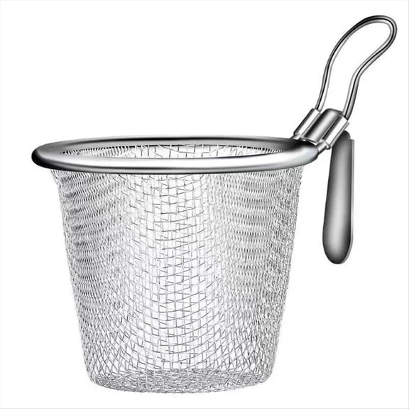 2Pcs Stainless Steel Kitchen Colander Basket, Multi‑Purpose Strainer for Noodles, Hot Pot & Frying Food, Large Size
