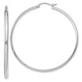thumbnail image 1 of Boucles d'Oreilles Créoles en Or Blanc 14k Rondes, 1 of 8