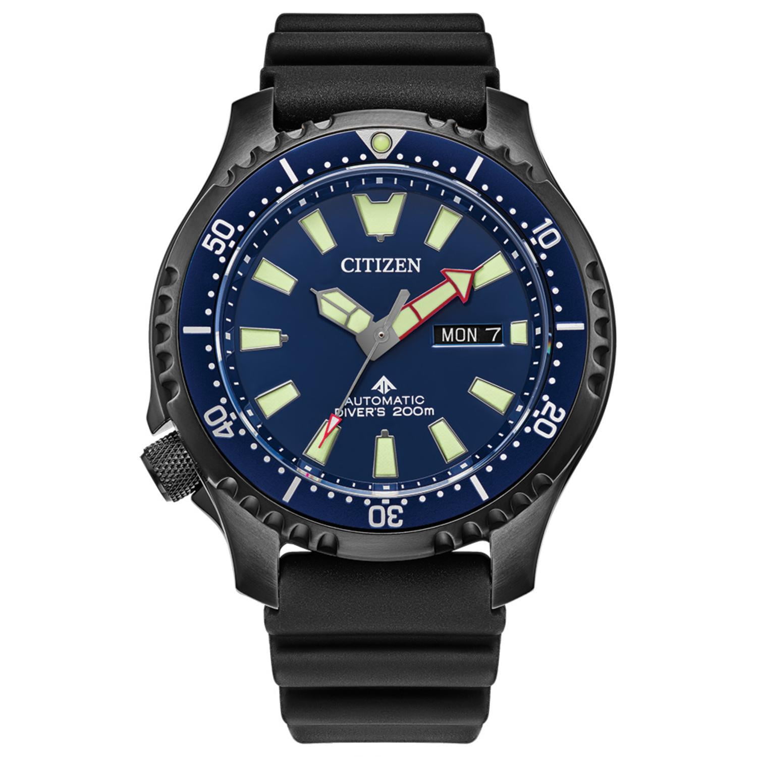 Citizen Men's Promaster Dive Automatic Black Strap, Blue Dial Watch - NY0158-09L