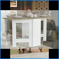 thumbnail image 4 of Space-Saving Gateleg Folding Coffee Table - White/Macadamia Manufactured Wood for Living Spaces, 4 of 8