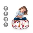 thumbnail image 2 of Floral Storage Toy Bag Chair, Graphical Striped Lavatera Flowers on Plain Background, Stuffed Animal Organizer Washable Bag, Large Size, Dark Pink Orange, by Ambesonne, 2 of 3