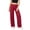 Red, variant on Women's High Waist Wide Leg Yoga Pants with Rhinestone Fold Over Waistband, Stretch Flared Lounge Trousers, Casual Palazzo Pants for Work & Daily Wear Black L