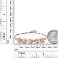 thumbnail image 3 of Gem Stone King 4.19 Ct Oval Cabochon Pink Simulated Opal 18K Rose Gold Plated Silver Bracelet for Women, 3 of 4