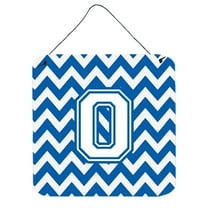 Carolines Treasures CJ1045-ODS66 Letter O Chevron Blue and White Wall or Door Hanging Prints 6HX6W multicolor