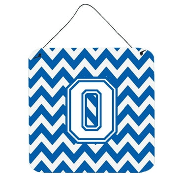 Carolines Treasures CJ1045-ODS66 Letter O Chevron Blue and White Wall or Door Hanging Prints 6HX6W multicolor