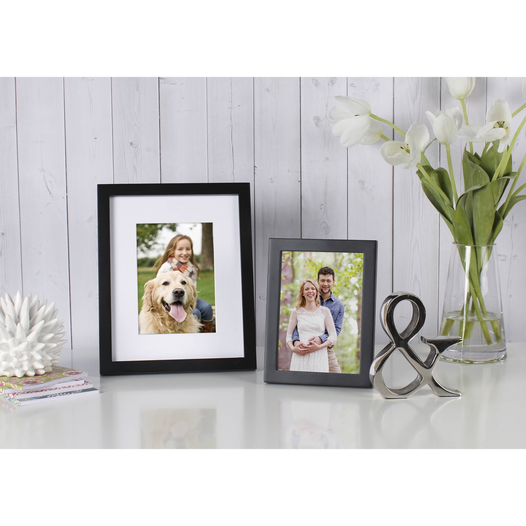 Better Homes & Gardens Gallery Picture Frame, 5 x 7 Matted for 3.5 x 5, Black, Set of 2