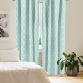 thumbnail image 2 of Ambesonne Aqua Damask Window Curtains, Monochrome Vintage Lace, Each 28" W x 95" L, Seafoam White, 2 of 3