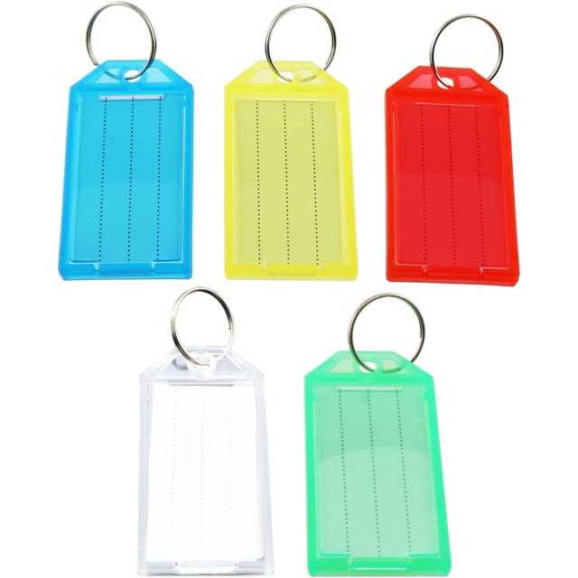 30PCS Mixed Colors Coast Key Tag Key Chains Plastic Keyring Tags Key