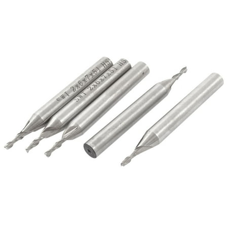 

Unique Bargains 3/32 x 1/4 Helical Groove HSS-AL Straight Shank 2 Flutes End Mill Cutter 5PCS