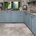 thumbnail image 7 of Pink Boho Kitchen Mats for Floor, White Flower Kitchen Rugs Set of 2 Carpet Area Rug, Floral Vintage Farmhouse Pink Boho Kitchen Decor and Accessories Stuff, 17x30 and 17x47 Inch, 7 of 7