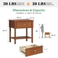 thumbnail image 2 of Merluxy Solid Wood Nightstand with Turned Legs, Vintage Wide Bedside Table with Drawer, Wooden End Table for Bedroom/Living Room, Brown, 2 of 9