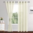 thumbnail image 2 of XWZO Cream Sheer Curtains, 84 inches Length 2 Panels Set with Tiebacks, Grommet Semi Transparent Light Filtering Window Drapes for Bedroom Living Room Dining Wedding Backdrop, W52 x L84, 2 of 10
