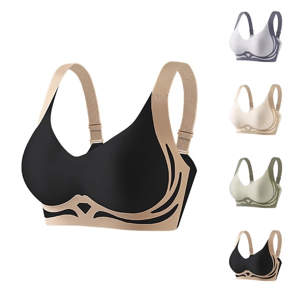 Push Up Bras for Women Side Support Light Support Seamless Anti Sagging Lifting Bralettes Everyday Bra