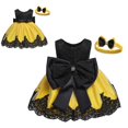 thumbnail image 2 of ZHUASHUM flower girl dresses Baby Girls Lace Bowknot Wedding Formal Tutu Dress+Headband Set Clothes teen dresses Yellow,Size:18-24 Months, 2 of 4