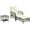 Cream White, variant on Outsunny 2 Pieces Wicker Patio Lounge Set w/ Cushions, Outdoor PE Rattan Sun Lounger Sets w/ 5-Level Reclining Chaise Chair & Two-tier Glass Top Coffee Table, Green
