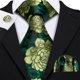 thumbnail image 3 of Set de corbatas Barry.Wang con estampado floral de seda, 150 cm, con gemelos, 3 of 7
