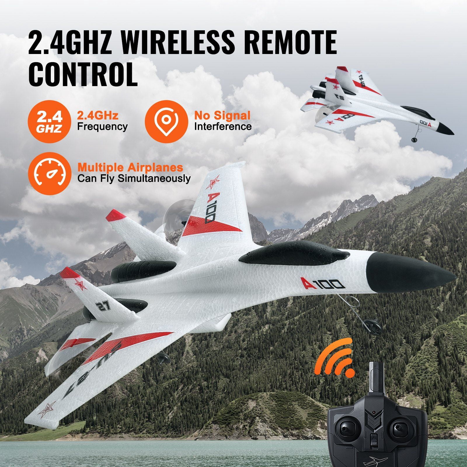 3D/6G Mode RC Plane - EPP Foam Fighter, 2.4GHz Remote Control, Great Outdoor Toy