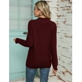 thumbnail image 5 of ZHENWEI Women Long Sleeve V Neck Pullover Collar Knitted Sweaters, 5 of 6