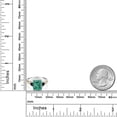 thumbnail image 3 of Gem Stone King 925 Silver and 10K Yellow Gold Green Malachite and Black Onyx and Diamond Engagement Ring for Women (5.26 Cttw, Emerald Cut 10X8MM, Trillion 3.5MM, Size 7), 3 of 3