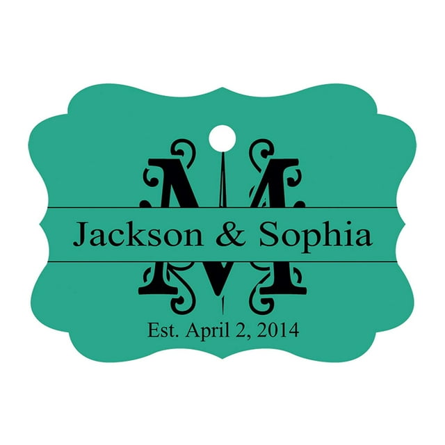 100 PCS Personalized Wedding Favor Gift Paper Tags Custom Made Hang Tags